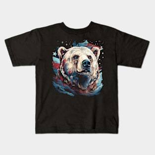 Patriotic Polar Bear Kids T-Shirt